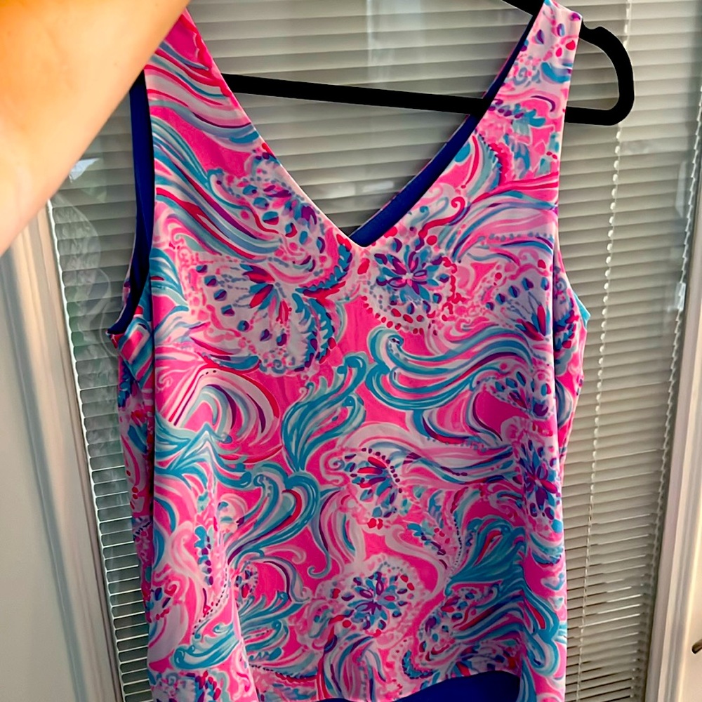 Lilly Pulitzer reversible tank blue and pink